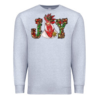 Heather Grey christmas joy with rooster Premium Sweatshirt - RanaPortraitStore