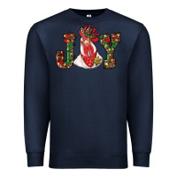 Navy christmas joy with rooster Premium Sweatshirt - RanaPortraitStore