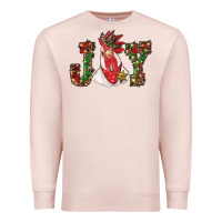 Pale Pink christmas joy with rooster Premium Sweatshirt - RanaPortraitStore
