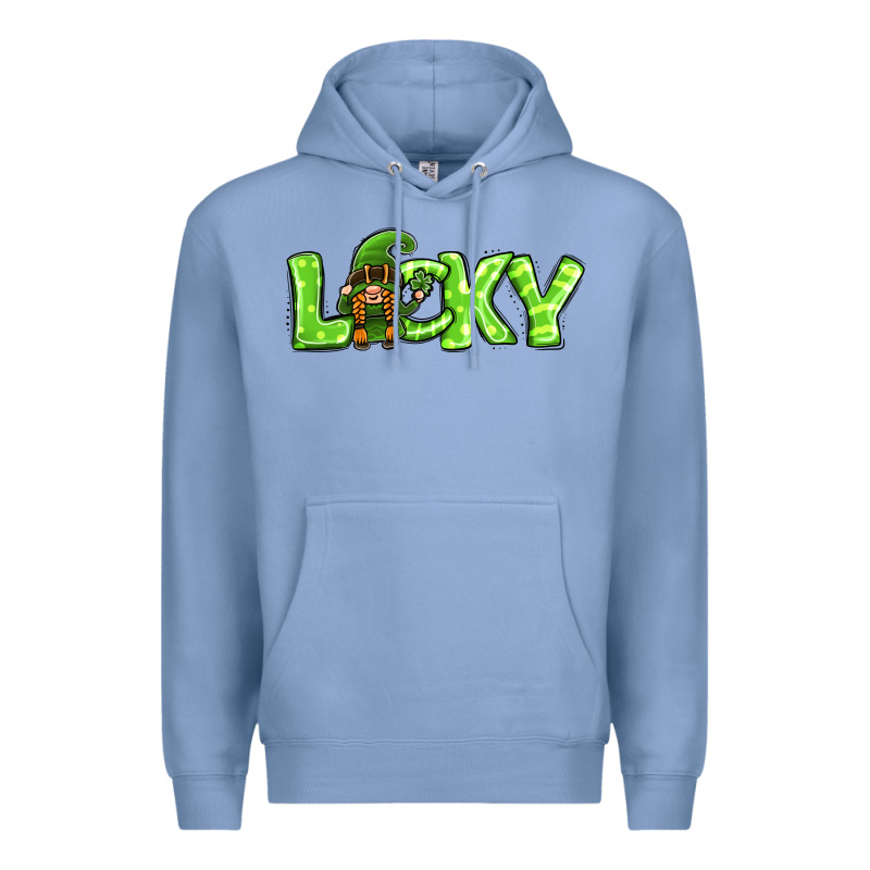 St Patricks Day Lucky Gnome Premium Hoodie by Jasminsmagicworld | Teevron