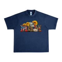 Navy mom boots hat and sunflower Urban Heavy Tee - Artiststas