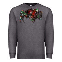 Charcoal Heather christmas bison Premium Sweatshirt - RanaPortraitStore