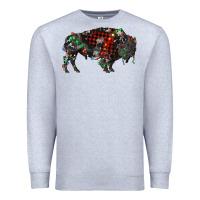 Heather Grey christmas bison Premium Sweatshirt - RanaPortraitStore