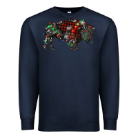 Navy christmas bison Premium Sweatshirt - RanaPortraitStore