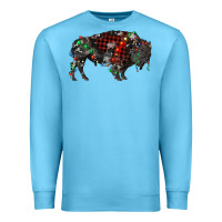 Ocean Blue christmas bison Premium Sweatshirt - RanaPortraitStore
