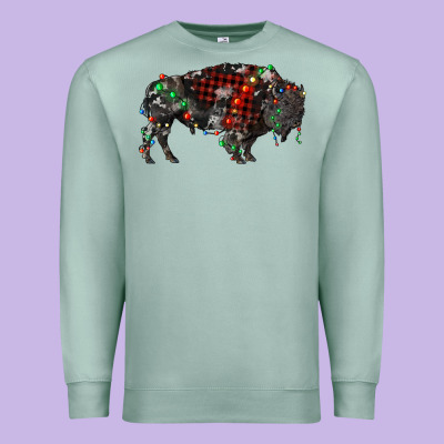 Christmas Bison Premium Sweatshirt Designed By Ranaportraitstore