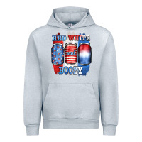 Heather Grey red white and boozy Urban Hoodie - JahusDesignShop