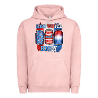 Pigment Salmon red white and boozy Urban Hoodie - JahusDesignShop
