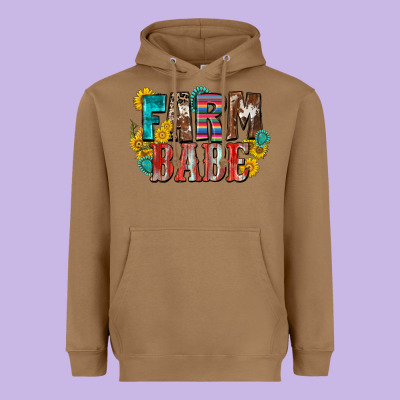 Farm Babe Heavyweight Hoodie Designed By Zillion Design Studio