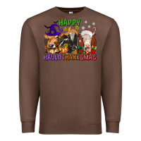 Chestnut happy hallothanksmas with cow Premium Sweatshirt - texasbilliewilder
