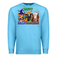 Ocean Blue happy hallothanksmas with cow Premium Sweatshirt - texasbilliewilder