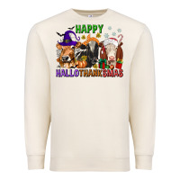Sandshell happy hallothanksmas with cow Premium Sweatshirt - texasbilliewilder