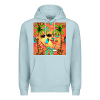Blue Mist summer slipper and cocktail seamless pattern Premium Hoodie - BundleAndBundleShop