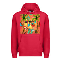 Cardinal summer slipper and cocktail seamless pattern Premium Hoodie - BundleAndBundleShop