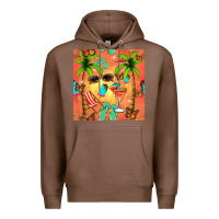 Chestnut summer slipper and cocktail seamless pattern Premium Hoodie - BundleAndBundleShop