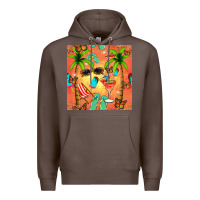 Coffee summer slipper and cocktail seamless pattern Premium Hoodie - BundleAndBundleShop