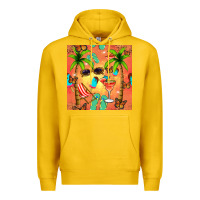Lemon summer slipper and cocktail seamless pattern Premium Hoodie - BundleAndBundleShop