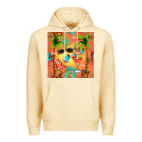Pina Colada summer slipper and cocktail seamless pattern Premium Hoodie - BundleAndBundleShop