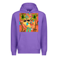 Purple summer slipper and cocktail seamless pattern Premium Hoodie - BundleAndBundleShop
