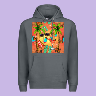 Summer Slipper And Cocktail Seamless Pattern Premium Hoodie Designed By Bundleandbundleshop