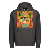 Smoke summer slipper and cocktail seamless pattern Premium Hoodie - BundleAndBundleShop