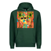 Sports Green summer slipper and cocktail seamless pattern Premium Hoodie - BundleAndBundleShop