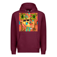 Burgundy summer slipper and cocktail seamless pattern Premium Hoodie - BundleAndBundleShop
