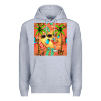 Heather Grey summer slipper and cocktail seamless pattern Premium Hoodie - BundleAndBundleShop