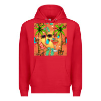 Red summer slipper and cocktail seamless pattern Premium Hoodie - BundleAndBundleShop