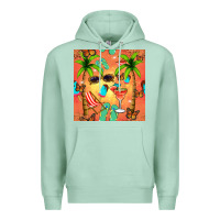 Seafoam summer slipper and cocktail seamless pattern Premium Hoodie - BundleAndBundleShop