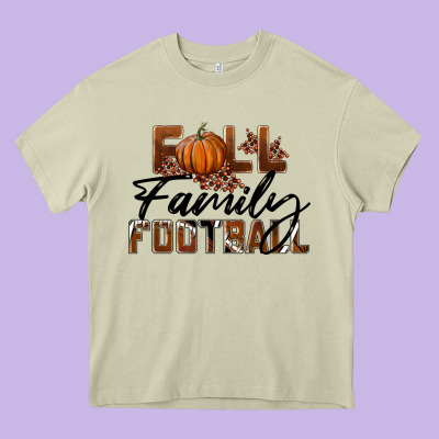 Fall Family Football Heavy Core Tee Designed By Lillyallendesigns