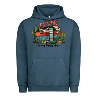 Pigment Midnight Navy camping is my happy place Urban Hoodie - JahusDesignShop