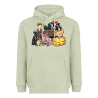 Matcha farm animals wagon Heavyweight Hoodie - Zillion Design Studio