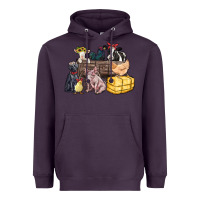 Plum farm animals wagon Heavyweight Hoodie - Zillion Design Studio