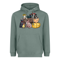 Sage farm animals wagon Heavyweight Hoodie - Zillion Design Studio