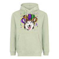 Matcha Mardi gras hat husky Heavyweight Hoodie - RanaPortraitStore