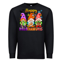 Black happy hallothanksmas gnomes Premium Sweatshirt - texasbilliewilder