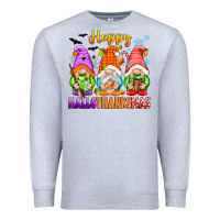 Heather Grey happy hallothanksmas gnomes Premium Sweatshirt - texasbilliewilder