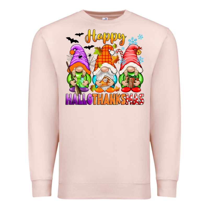 Happy Hallothanksmas Gnomes Premium Sweatshirt by texasbilliewilder | Teevron