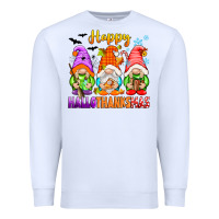White happy hallothanksmas gnomes Premium Sweatshirt - texasbilliewilder