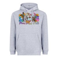 Heather Grey she is strong proverbs 31 25 Heavyweight Hoodie - Zillion Design Studio