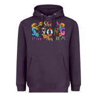 Plum she is strong proverbs 31 25 Heavyweight Hoodie - Zillion Design Studio