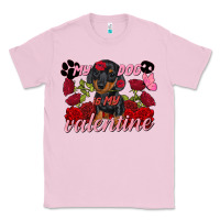 Bubblegum Pink my dog is my valentine valentine's day Classic Tee - FaDigitalArtStudio