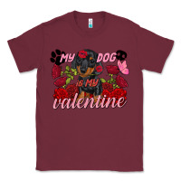 Burgundy my dog is my valentine valentine's day Classic Tee - FaDigitalArtStudio