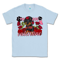 Dusty Blue my dog is my valentine valentine's day Classic Tee - FaDigitalArtStudio