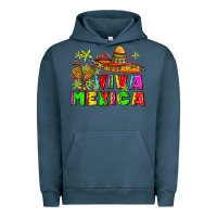 Pigment Midnight Navy viva mexica Urban Hoodie - AdoDesignShop