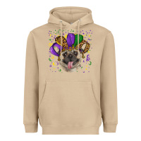 Mushroom Mardi gras hat pug Heavyweight Hoodie - RanaPortraitStore