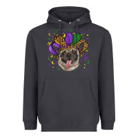 Smoke Mardi gras hat pug Heavyweight Hoodie - RanaPortraitStore