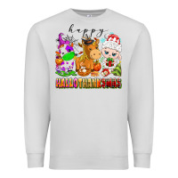 Dove Grey happy hallothanksmas farm animals Premium Sweatshirt - texasbilliewilder
