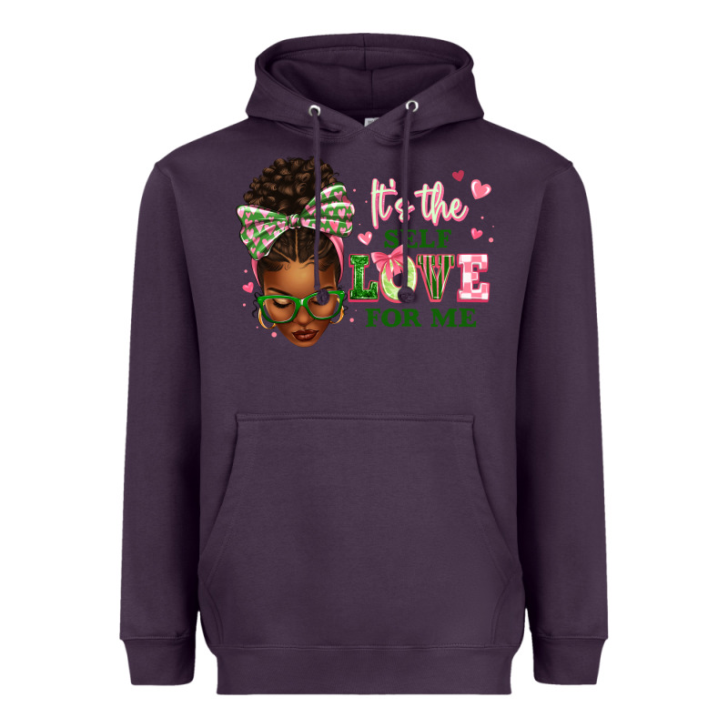 Sorority Colors It's The Self Love For Me Afro Wom Heavyweight Hoodie by texasbilliewilder | Teevron